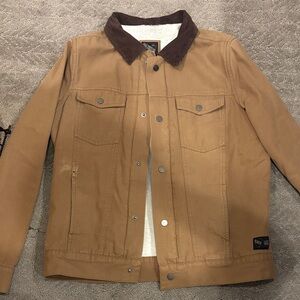 Vans Tan Jacket with Dark Brown Corduroy Collar